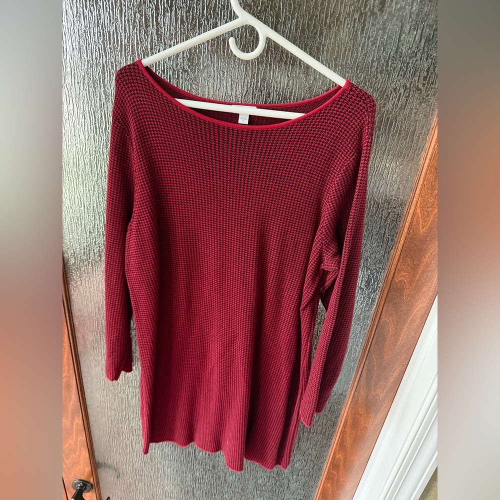 J. Jill Textured Red Knit Dress XL
